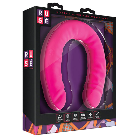 Ruse-Silicone-Double-Headed-G-Spot-Hot-Pink-18-Inch-Long-Dildo