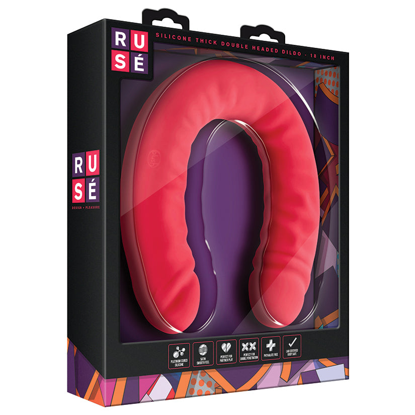 Ruse-Silicone-Double-Headed-G-Spot-Cerise-18-Inch-Long-Double-Dildo