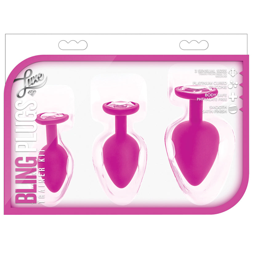 Luxe-Blings-Training-Kit-Pink-With-White-Gems-Anal-Plug