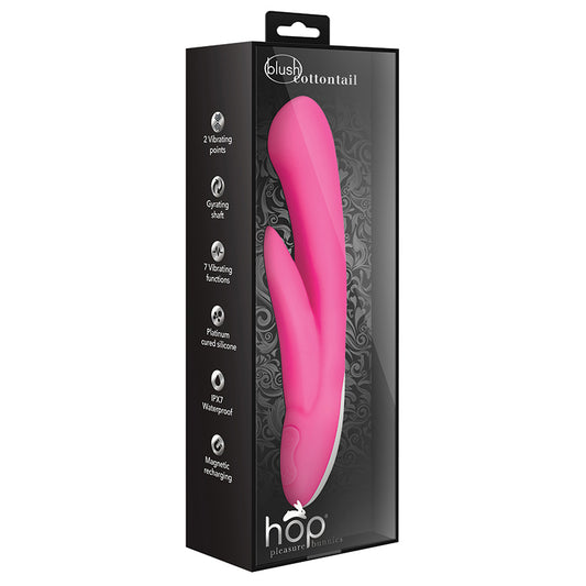 Hop-Cottontail-Plus-G-Spot-+-Clitorial-Stimulating-Hot-Pink-8.25-Inch-Ultrasilk-Silicone-Rechargeable-Rabbit-Vibrator