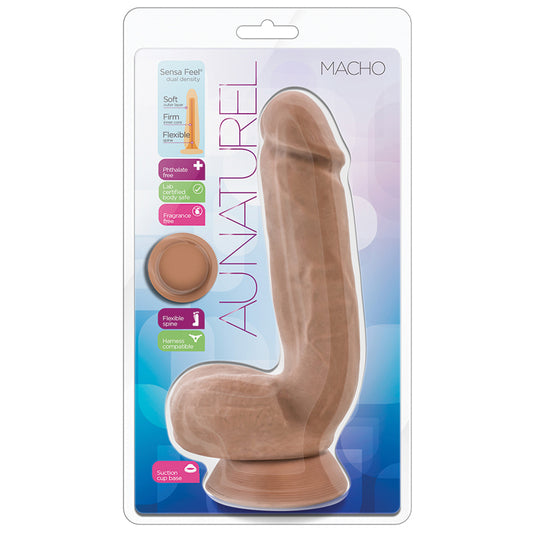 Au-Naturel-Macho-Realistic-Latin-8.5-Inch-Long-Dildo-With-Balls-Suction-Cup-Base