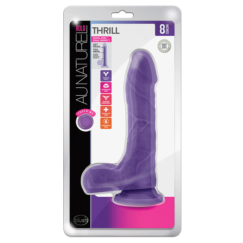 Au-Naturel-Bold-Thrill-Realistic-Purple-8.5-Inch-Long-Dildo-With-Balls-Suction-Cup-Base
