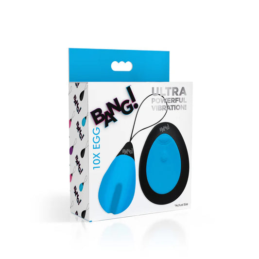 Bang! 10X Silicone Vibrating Egg - Blue