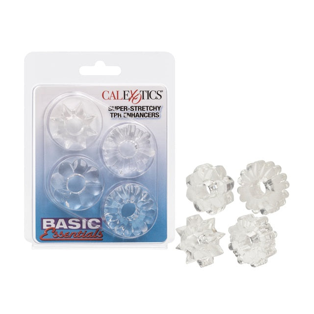 Basic Essentials Super-Stretchy TPR Enhancers - Clear (4 Pack)
