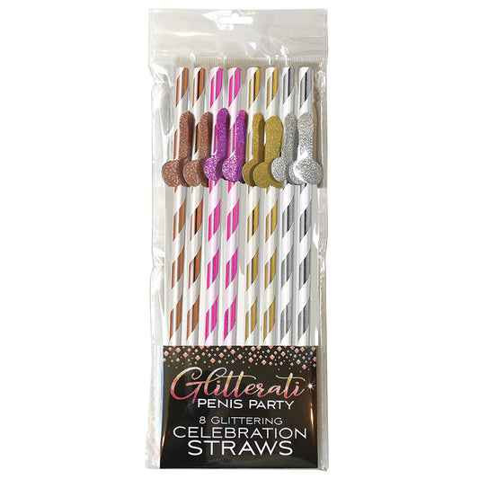 Glitterati Penis Tall Straws