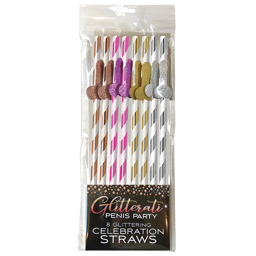 Glitterati Penis Tall Straws