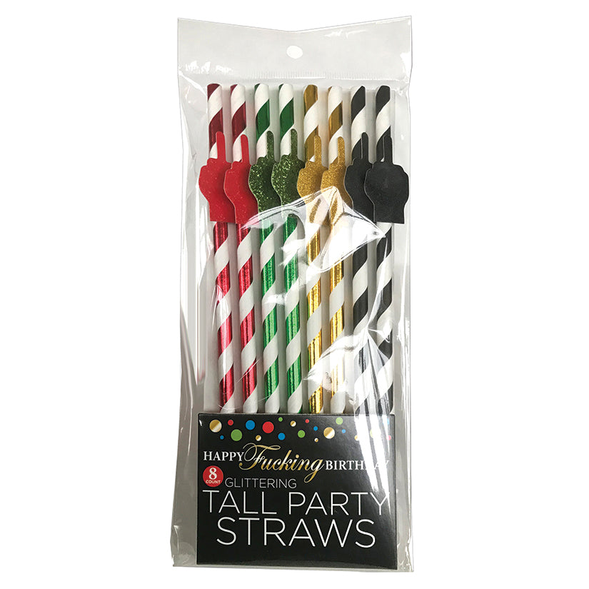 Happy Fucking Birthday FU Finger Tall Straws