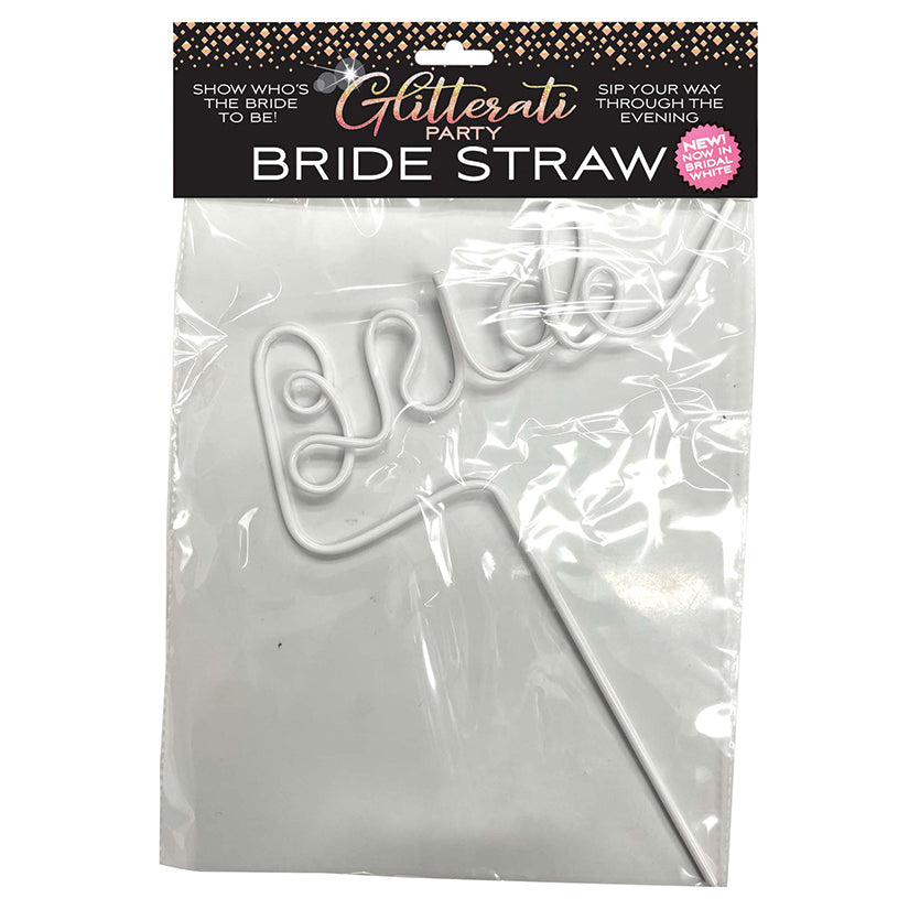 Glitterati Bride Straw - White