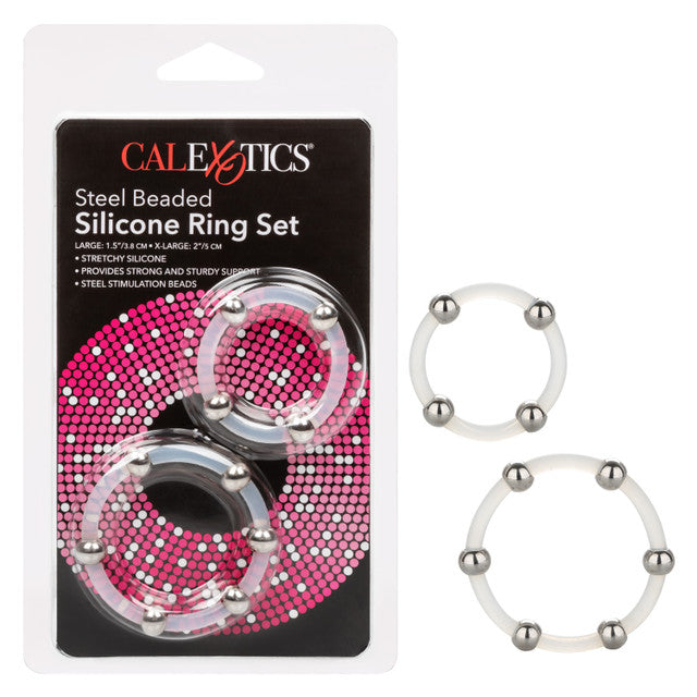 CalExotics Steel Beaded Silicone Ring Set