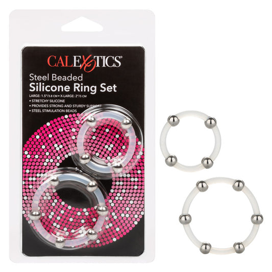 CalExotics Steel Beaded Silicone Ring Set