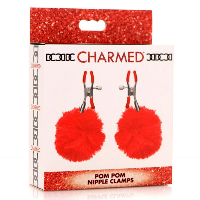 Charmed Pom Pom Nipple Clamps - Red