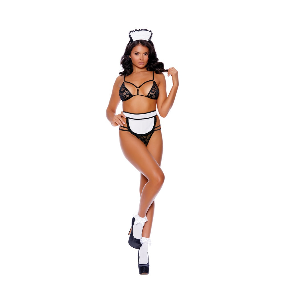 Elegant Moments Flirty Maid Costume - Black One Size