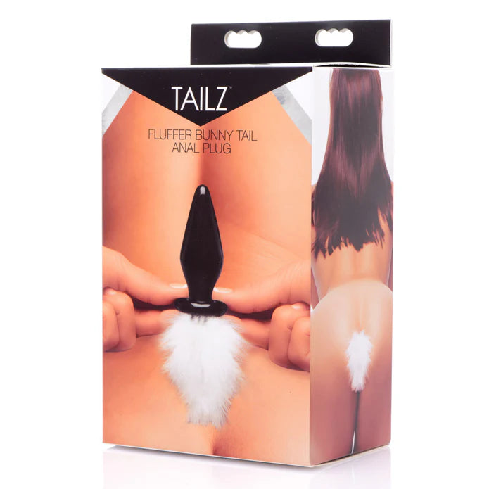 Tailz Fluffer Bunny Tail Glass Anal Plug
