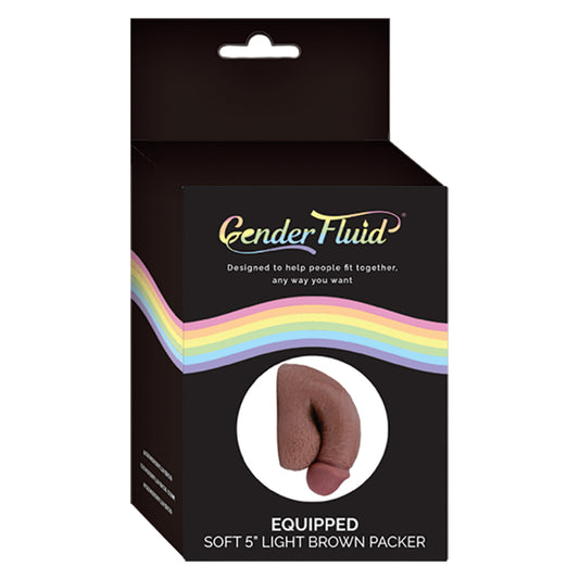 Gender Fluid Equipped Soft Packer - Light Brown 5"