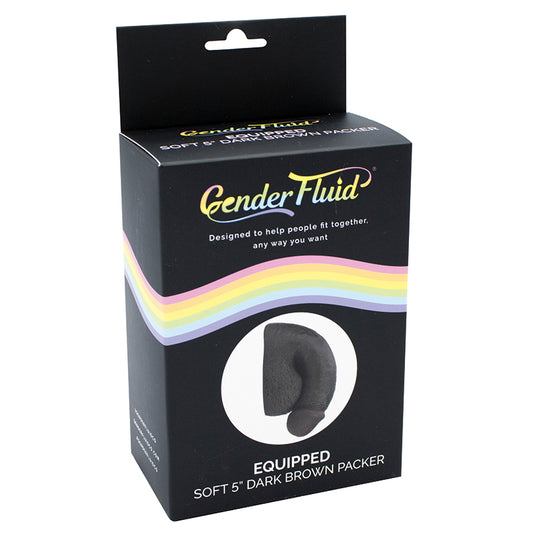 Gender Fluid Equipped Soft Packer - Dark Brown 5"