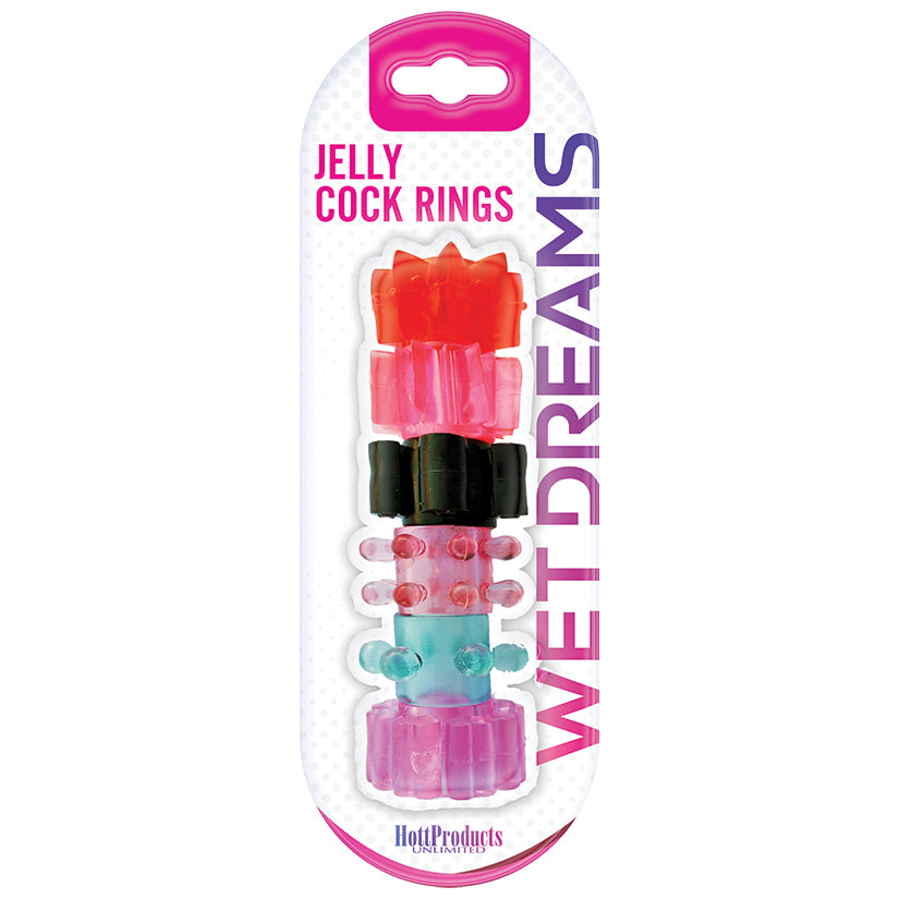 Wet Dreams Jelly Stars Cock Rings - Assorted Colors (6 Pack)