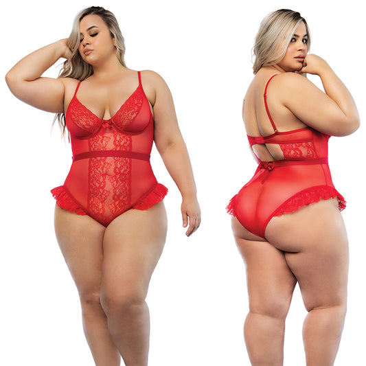 Hello Sexy The Vanessa Bodysuit - Red 2X/3X