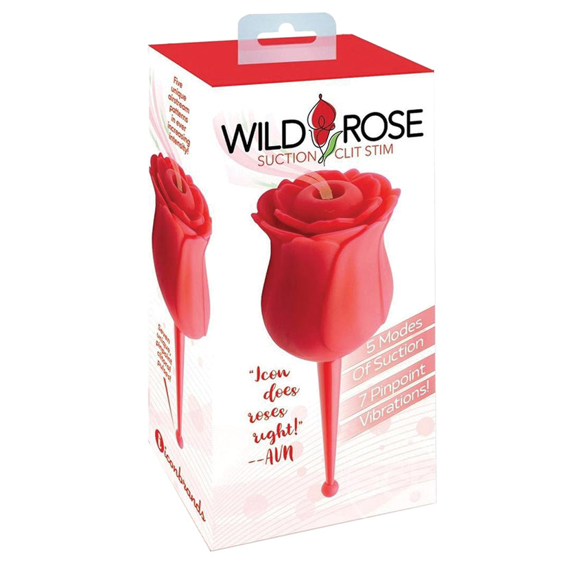 Wild Rose Le Point Rechargeable Silicone Suction Vibrator - Red