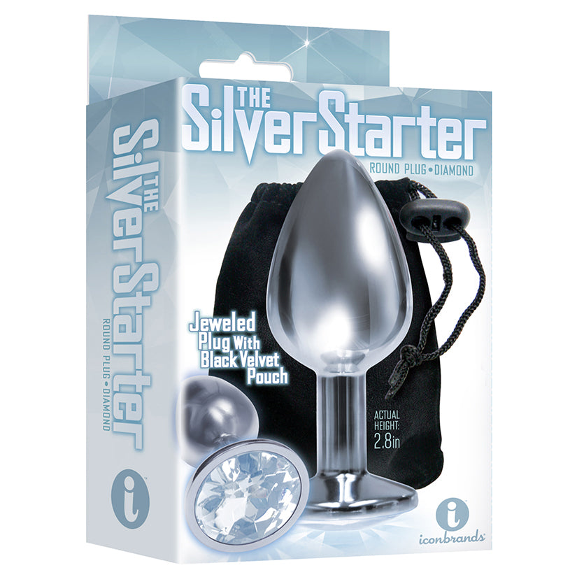 Icon Brands - The Silver Starter Round Jewel Plug - Diamond