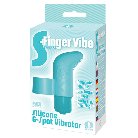 Icon Brands - S-Finger Vibe Silicone G-Spot Vibrator - Blue