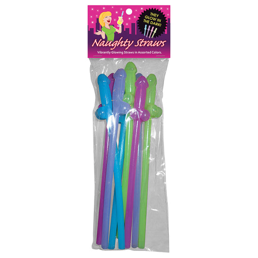 Naughty Straws - Glow In The Dark 8pk