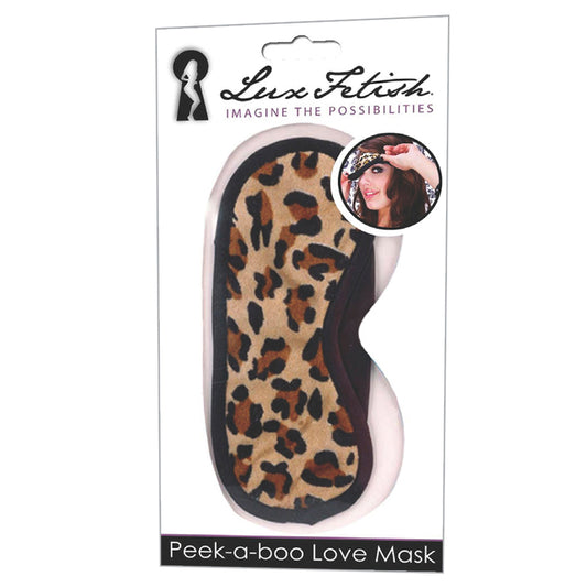 Lux Fetish Peek-A-Boo Love Mask - Leopard