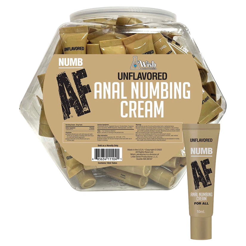 Numb AF Anal Numbing Gel - Unflavored 10ml (65 Pack)