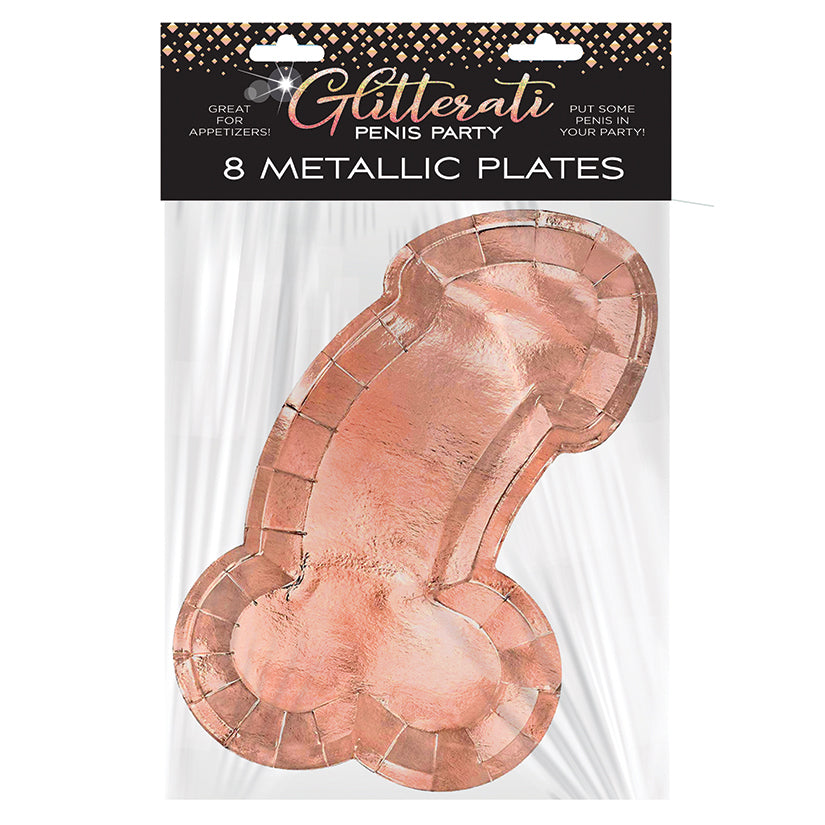 Glitterati Penis Shaped Rose Gold Plates