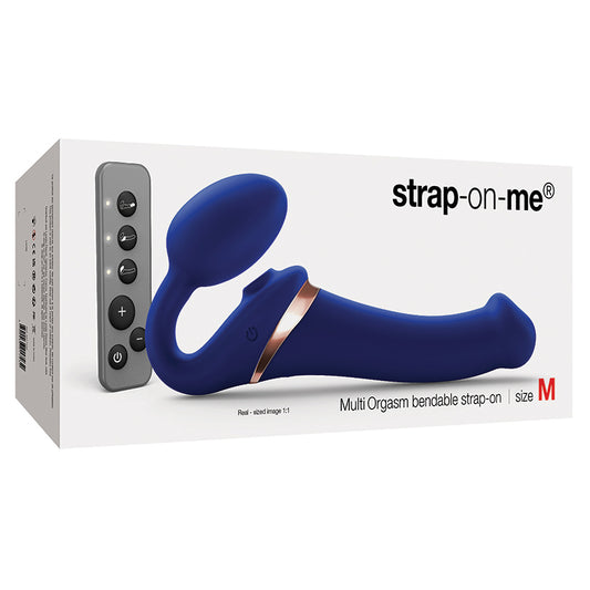 Strap On Me Vibrating Multi Orgasm Bendable Strap-on - Night Blue M