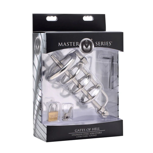 Master Series Gates Of Hell Stainless Steel Adjustable Cum Through Sound Cage