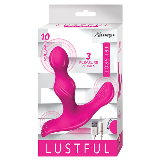 Lustful-Tri-Spot-Vibrator-Pink