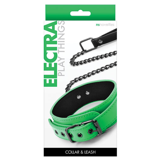 Electra-Play-Things-Collar-and-Leash-Green