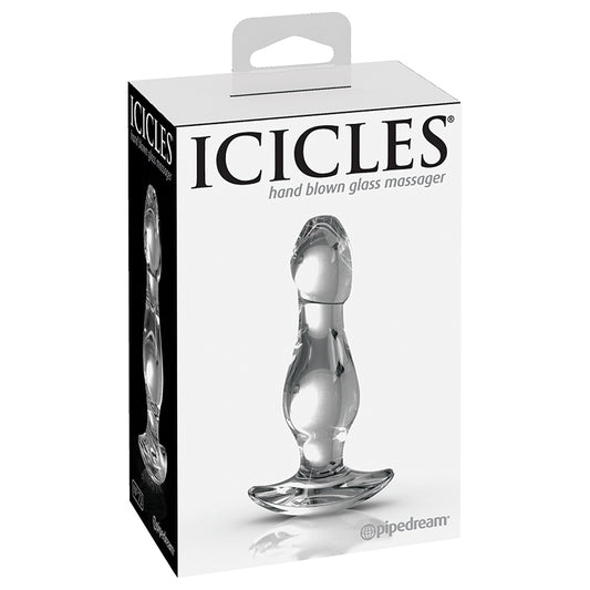 Icicles-No-72-Hand-Blown-Glass-Massager-Plug-With-Base-Clear