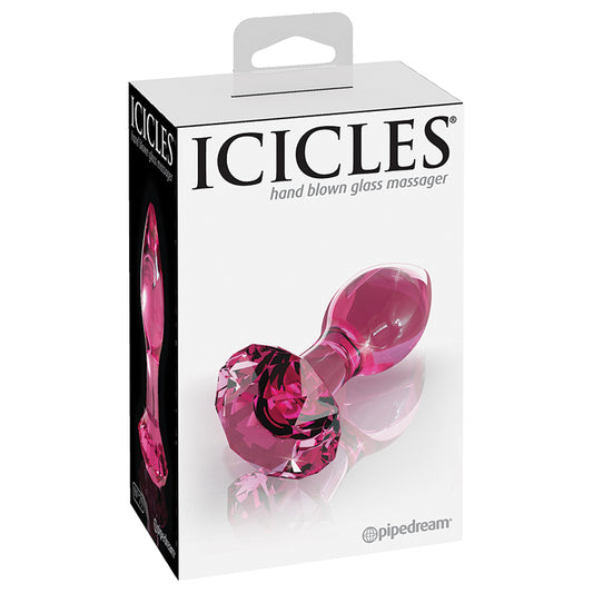 Icicles-No-79-Hand-Blown-Glass-Massager-Gem-Shaped-Plug-Pink