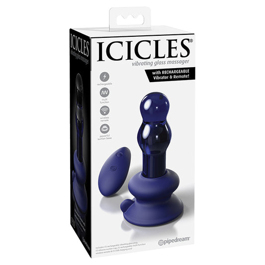 Icicles-No-83-Vibrating-Glass-Massager-with-Rechargeable-Vibrator-&-Remote-Blue