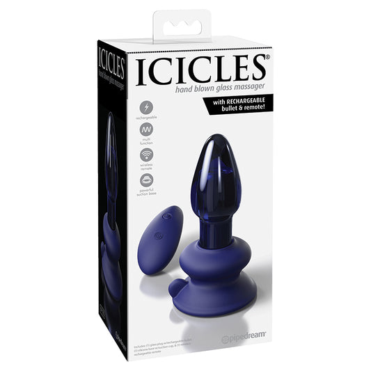 Icicles-No-85-Vibrating-Glass-Massager-with-Rechargeable-Vibrator-&-Remote-Blue