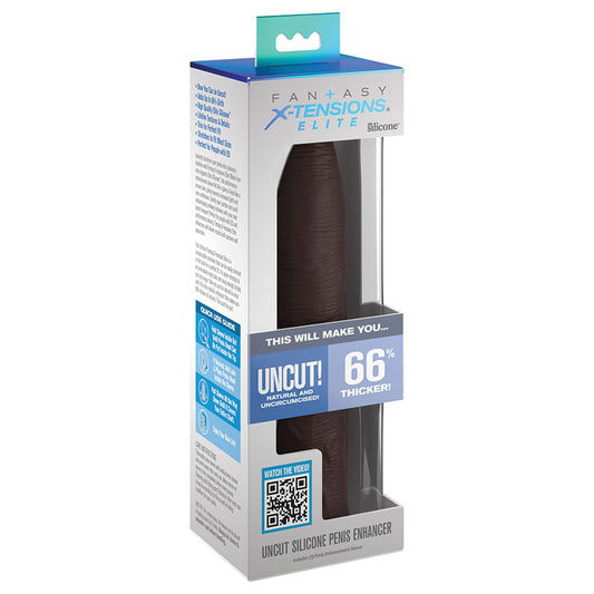 Fantasy-X-tensions-Elite-Uncut-Silicone-Penis-Enhancer-Brown