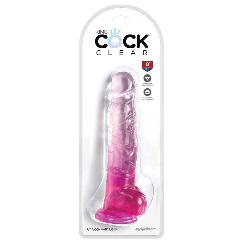 King-Cock-Clear-8-Cock-with-Balls-Pink