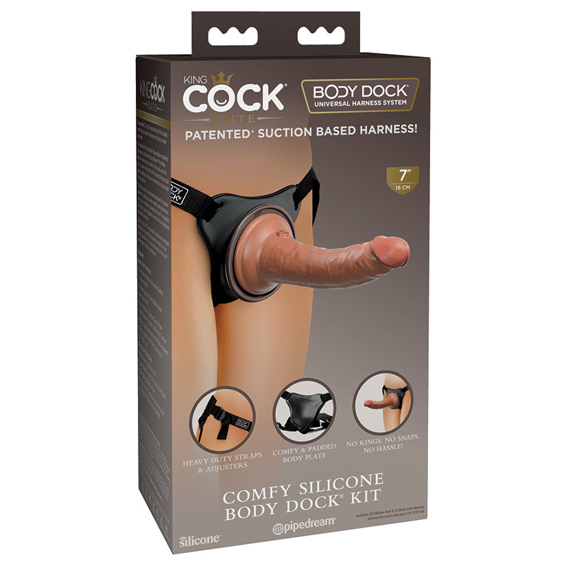 King-Cock-Elite-Comfy-Silicone-Body-Dock-Kit-Tan