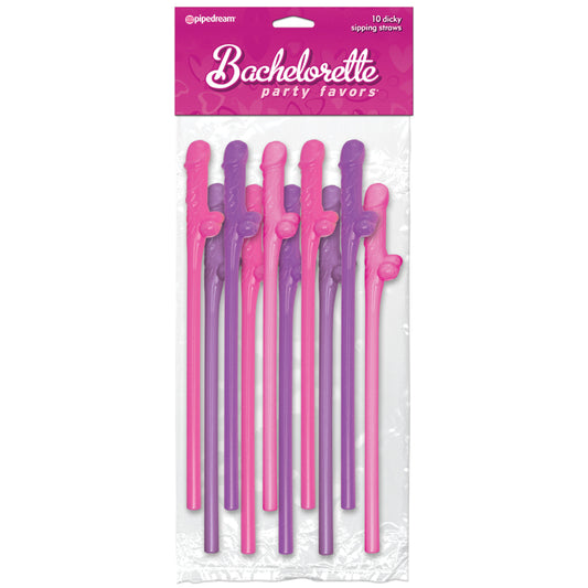 Bachelorette-Party-Favors-Dicky-Sipping-Straws-Pink-Purple-10-Pack