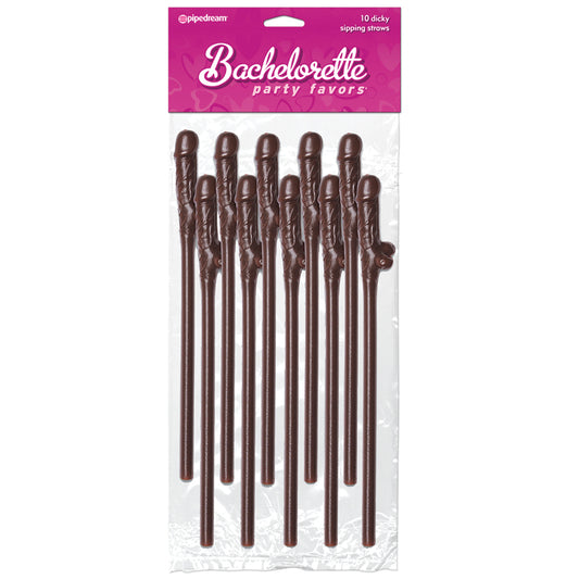 Bachelorette-Party-Favors-Dicky-Sipping-Straws-Brown-10-Pack