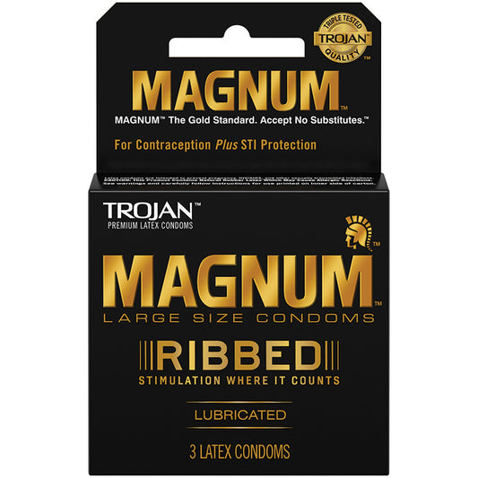 Trojan Magnum Ribbed Condoms (3 Pack)