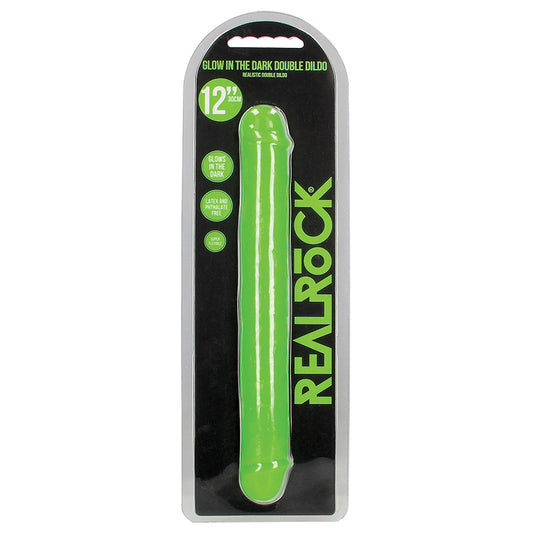 RealRock Glow in the Dark Double Dildo - Green 12"