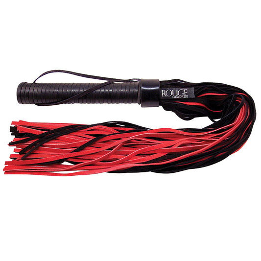 Rouge Suede Flogger with Leather Handle - Black/Red