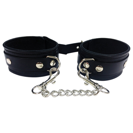 Rouge Leather Ankle Cuffs - Black