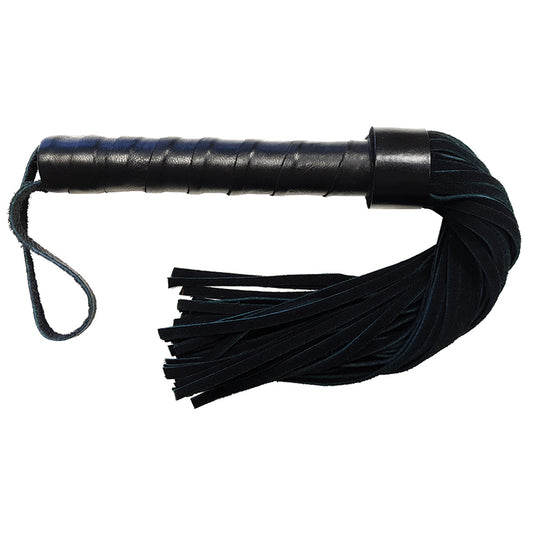 Rouge Short Suede Flogger with Leather Handle - Black
