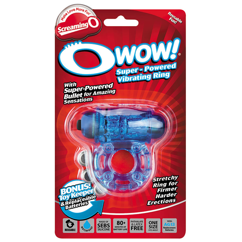Screaming O O Wow Vibrating Ring - Blue