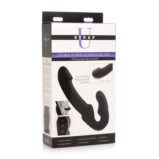 Strap U Evoke Rechargeable Vibrating Silicone Strapless Strap-On