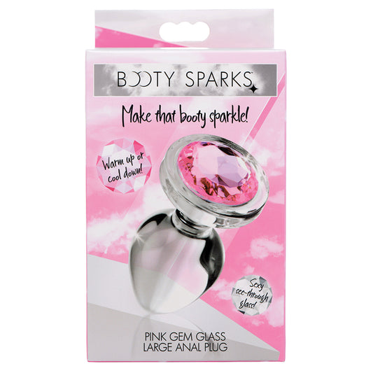 Booty-Sparks-Pink-Gem-Glass-Anal-Plug-Large