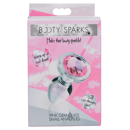 Booty-Sparks-Pink-Gem-Glass-Anal-Plug-Small
